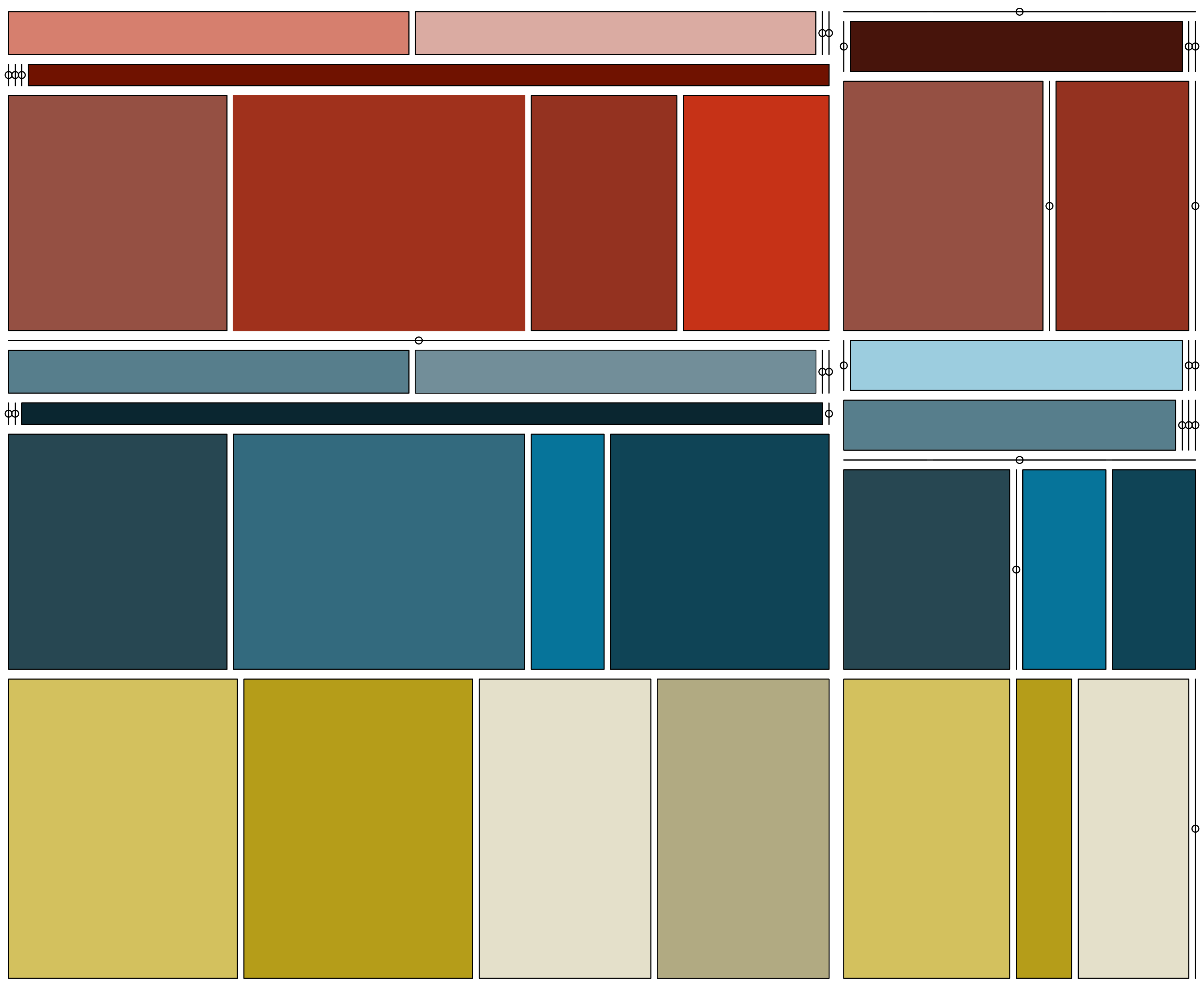 Digital arrangement of color blocks